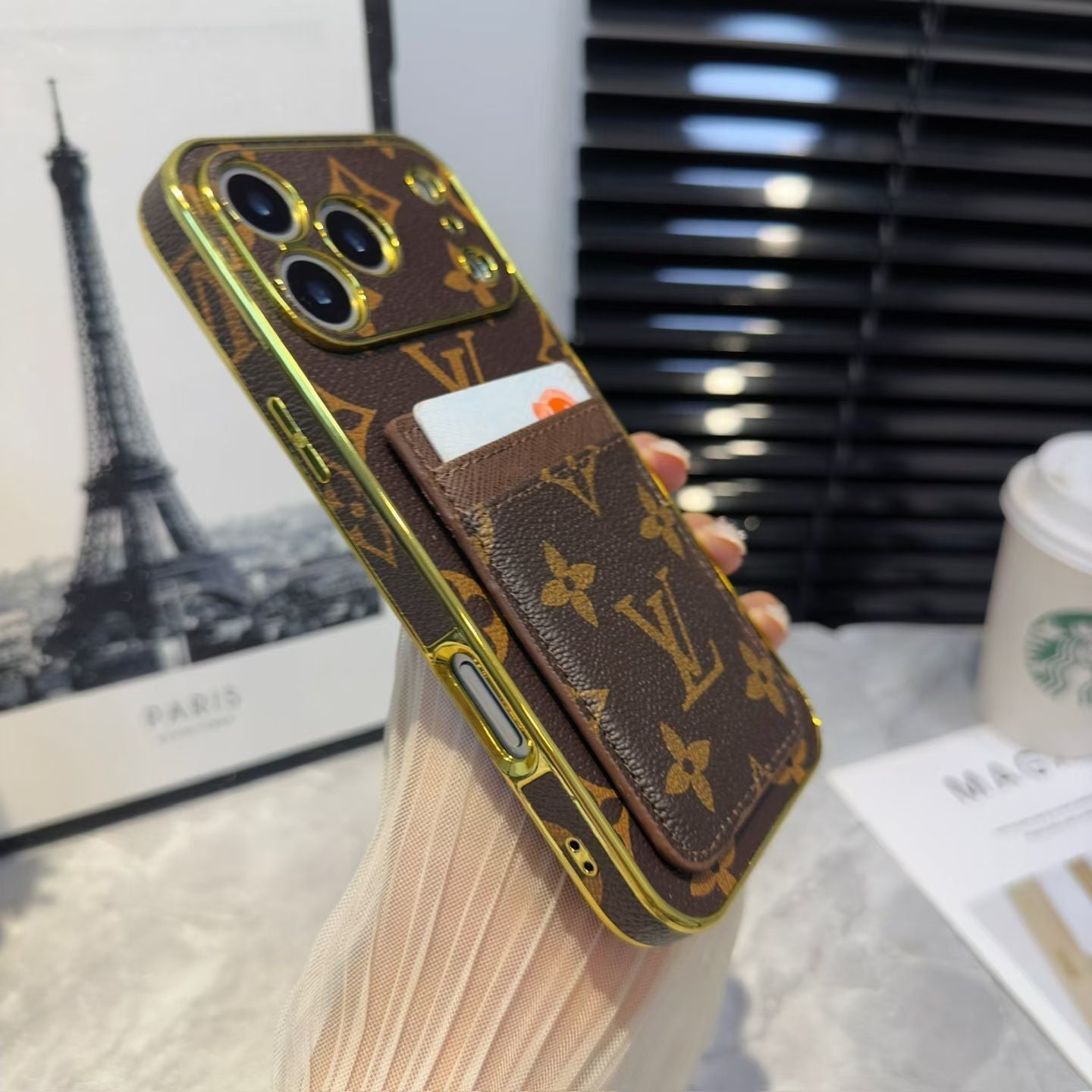 Lv Luxury Phone Case With Card Holder For iPhone 17/ 16 / 15 / 14s mysite