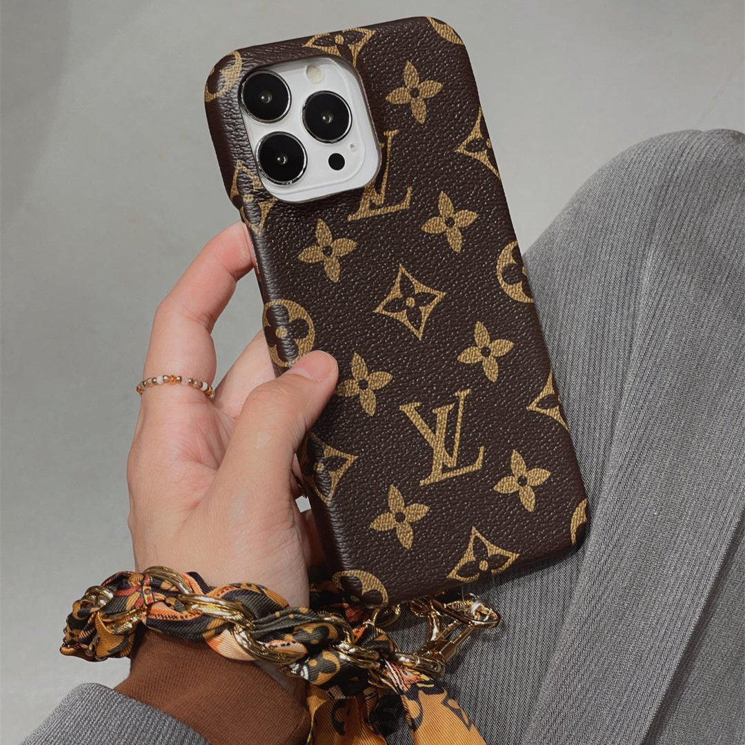 LUXURY CANVAS APPLE IPHONE CASE DETACHABLE SILK SCARF WRISTBANDs mysite