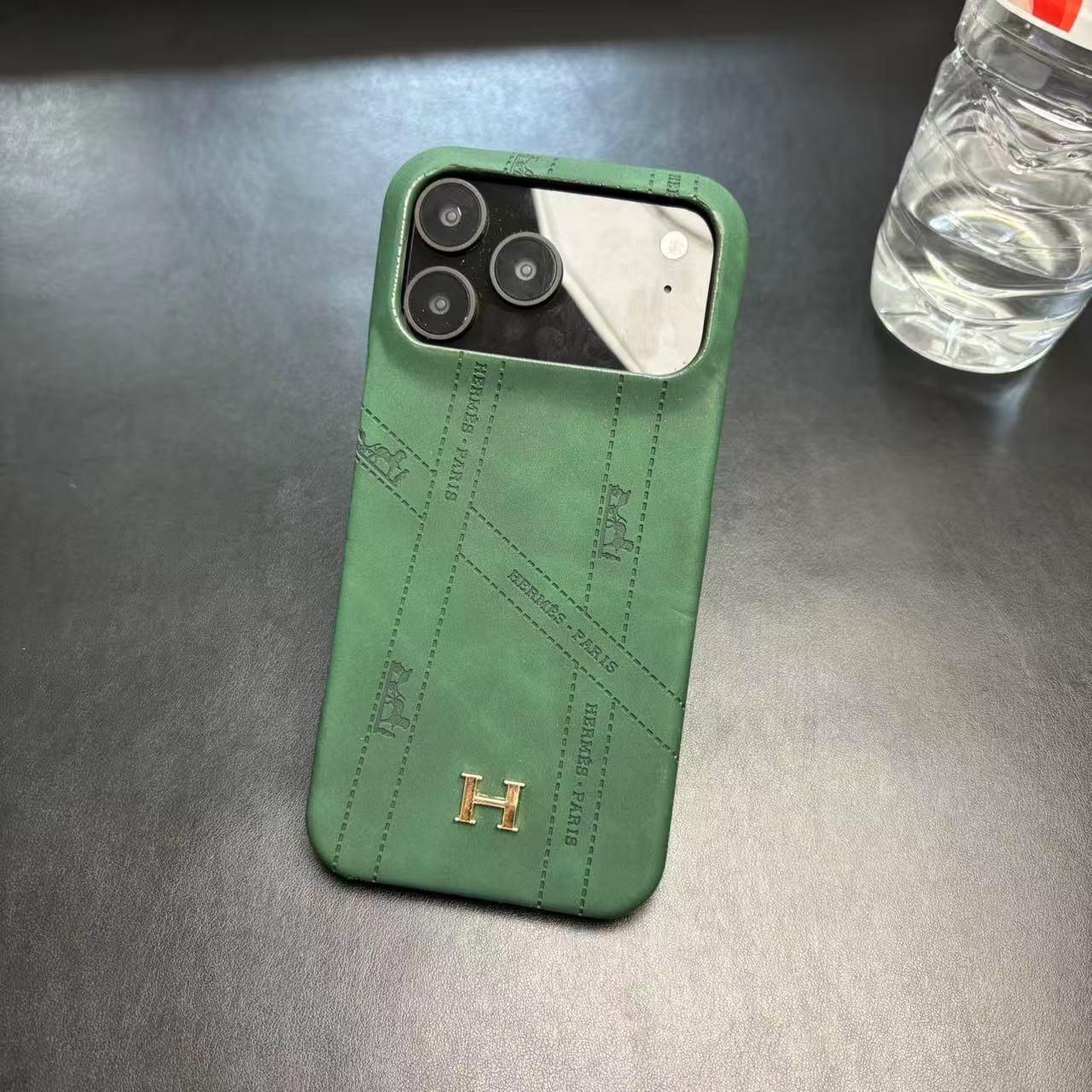 Hermes Luxury Leather Case For iPhone 17 / 16 / 15 / 14s mysite