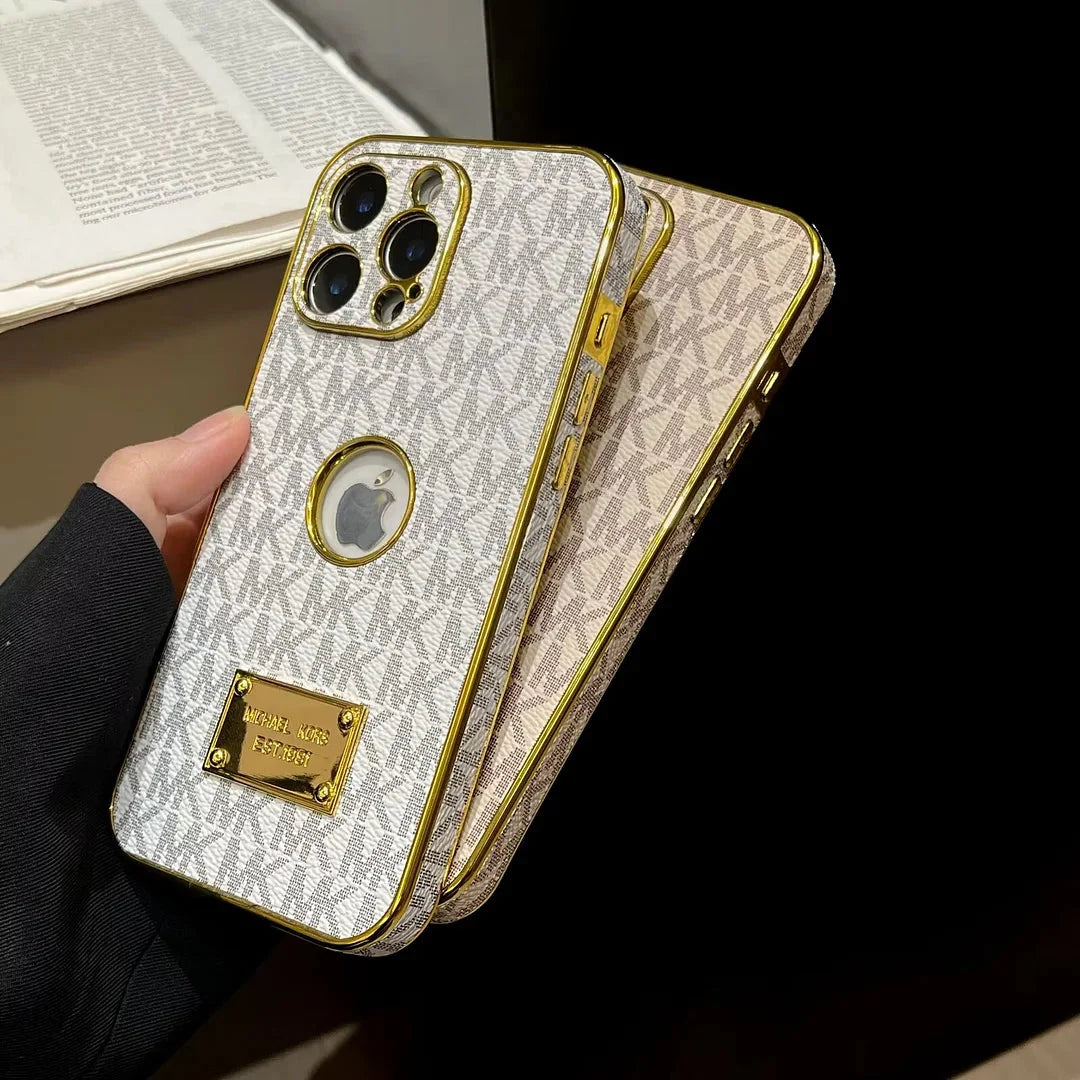 Gold Monogram Signature Canvas Leather Apple iPhone Cases mysite