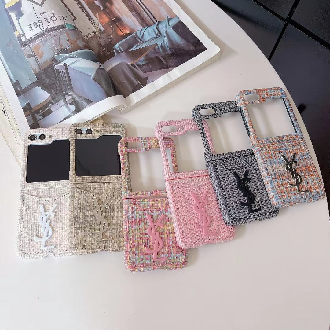 Luxurious Rattan Single Card Slot Case For Samsung Z Flips mysite
