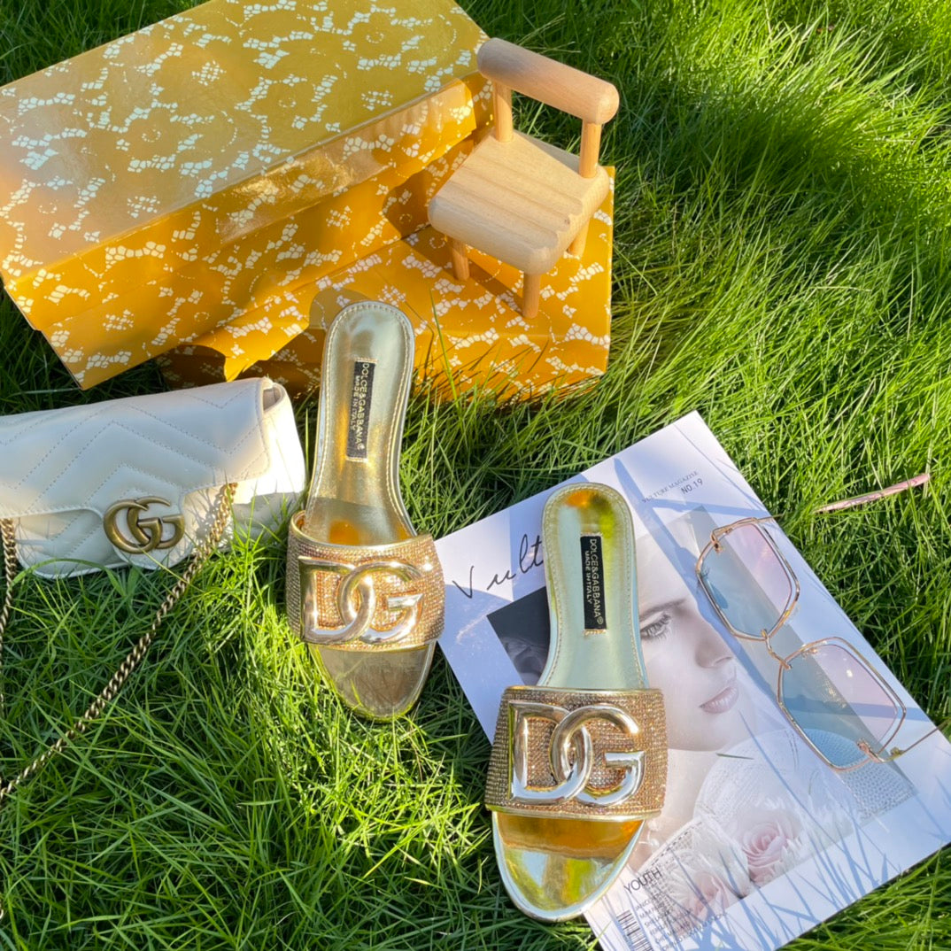 Metal Buckle Rhines-1tone Slippers-1 mysite