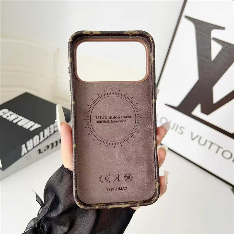 Lv Leather Card Holder Phone Case For iPhone 17 / 16 / 15 / 14/ 13s mysite
