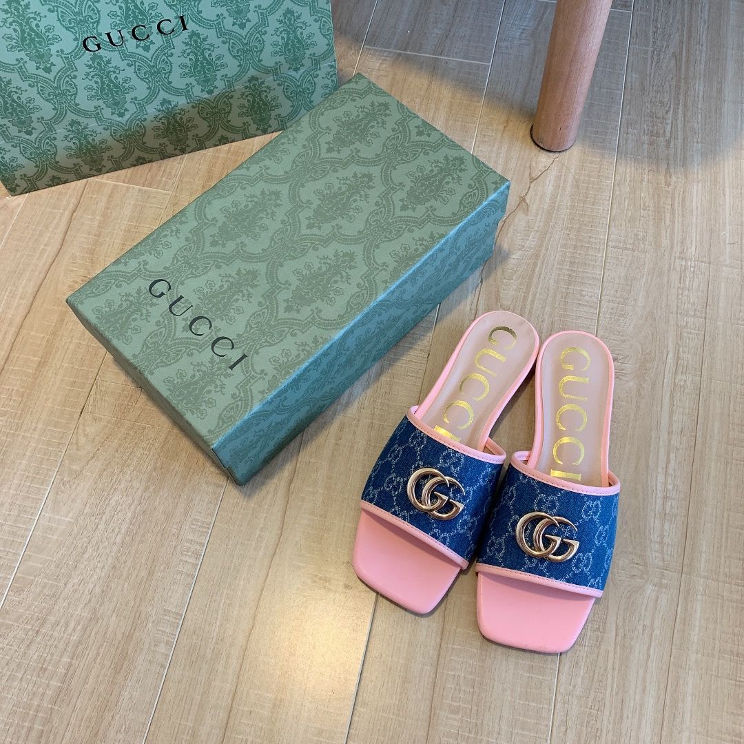 Denim Embos-1s-1ed Flat Slippers-1 mysite