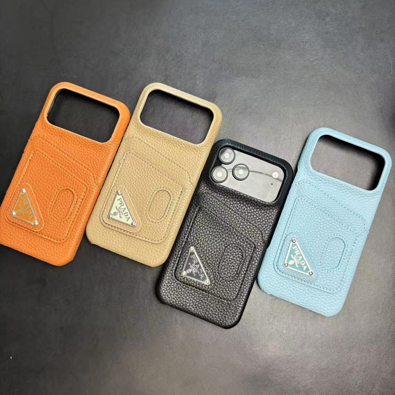 Prada Stylish Case With Card Holder For iPhone 17 / 16 / 15 / 14s mysite