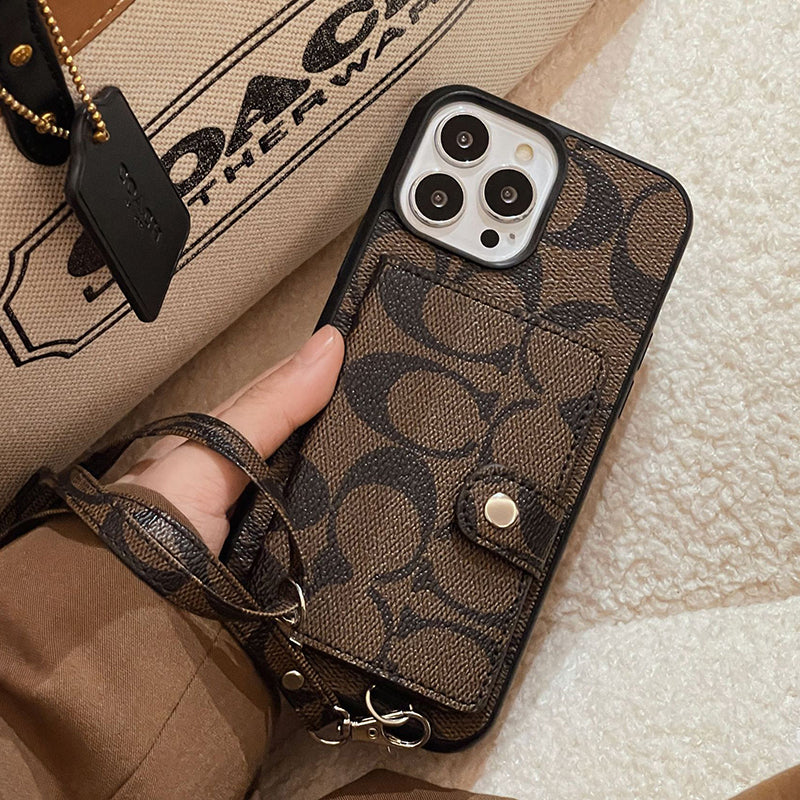Coach Card Bag Leather Chain iPhone Cases mysite