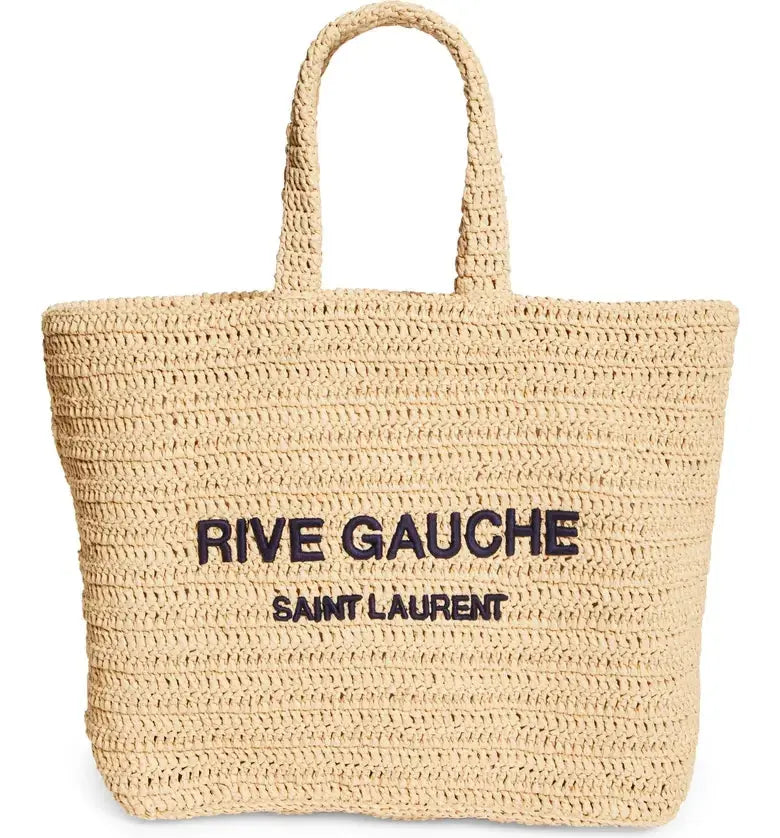 SAINT LAURENT Rive Gauche Logo Crochet Tote mysite
