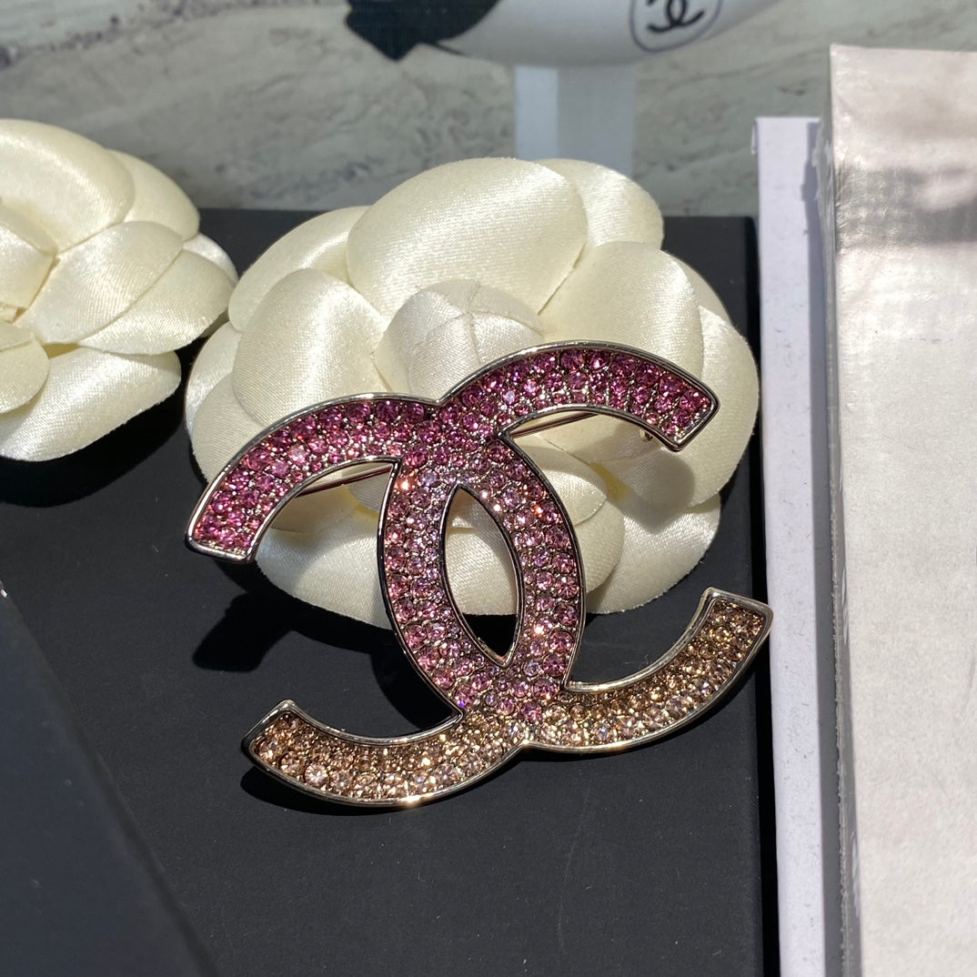 Gradient Pink Rhinestone Brooch-1-s mysite
