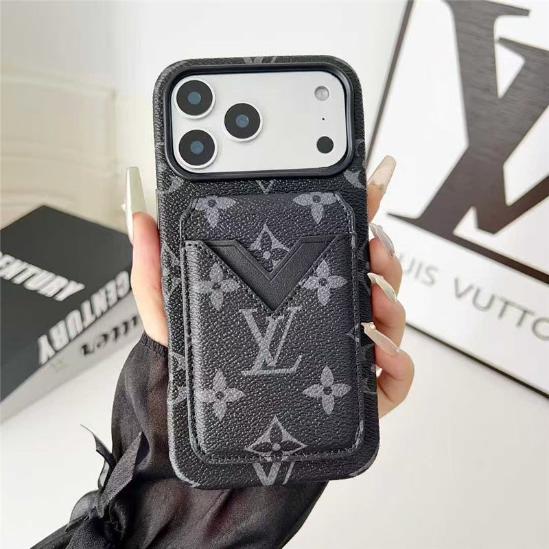 Lv Leather Card Holder Phone Case For iPhone 17 / 16 / 15 / 14/ 13s mysite