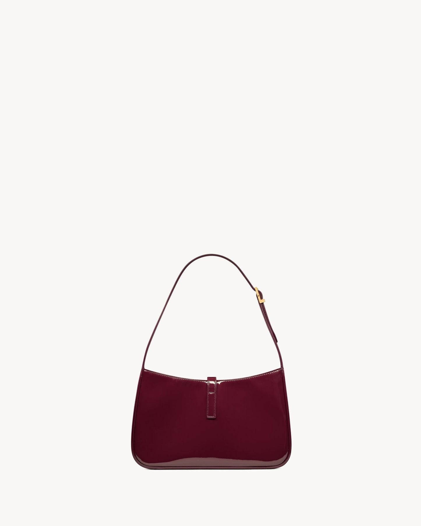 Saint Laurent Le 5 à 7 Patent Leather Hobo – Burgundy Elegance-1-2 mysite