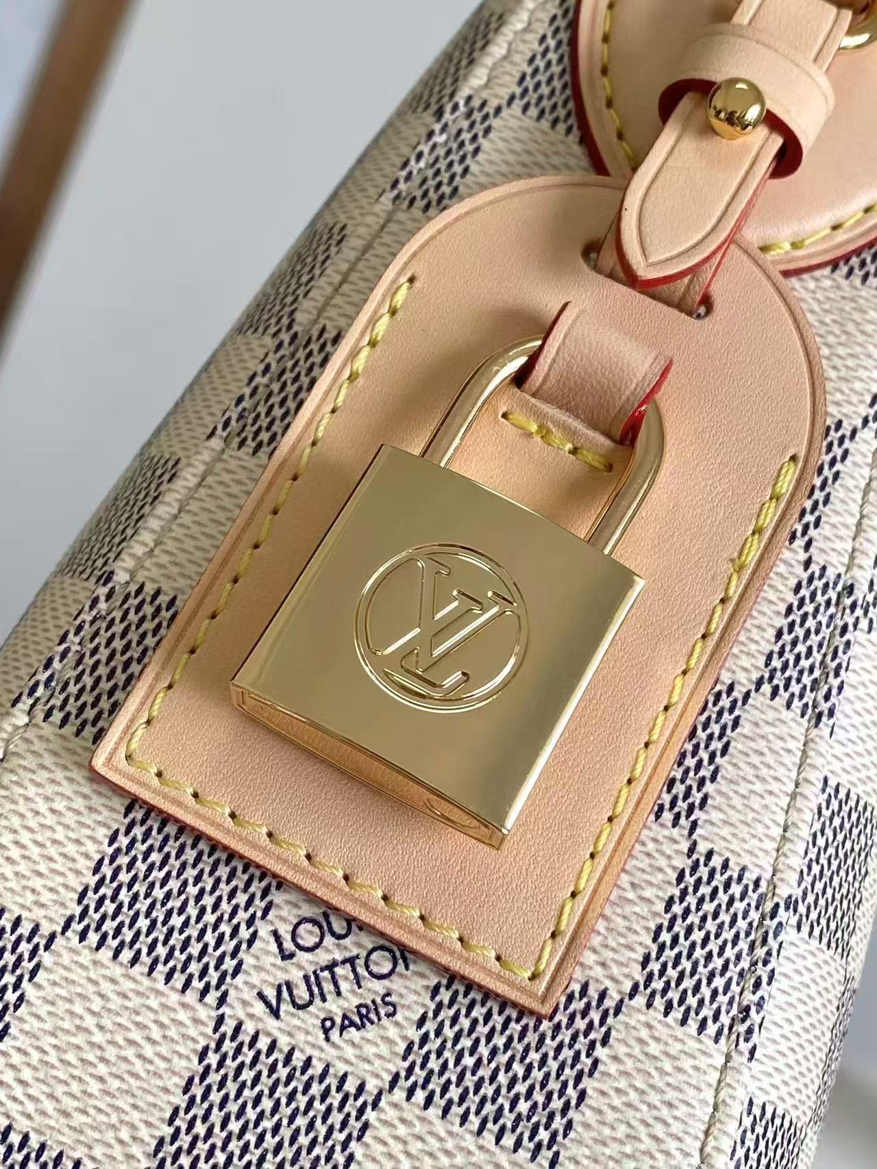 Slouchy PM 33cm Black White Damier Azur Coated Canvas & Cowhide mysite