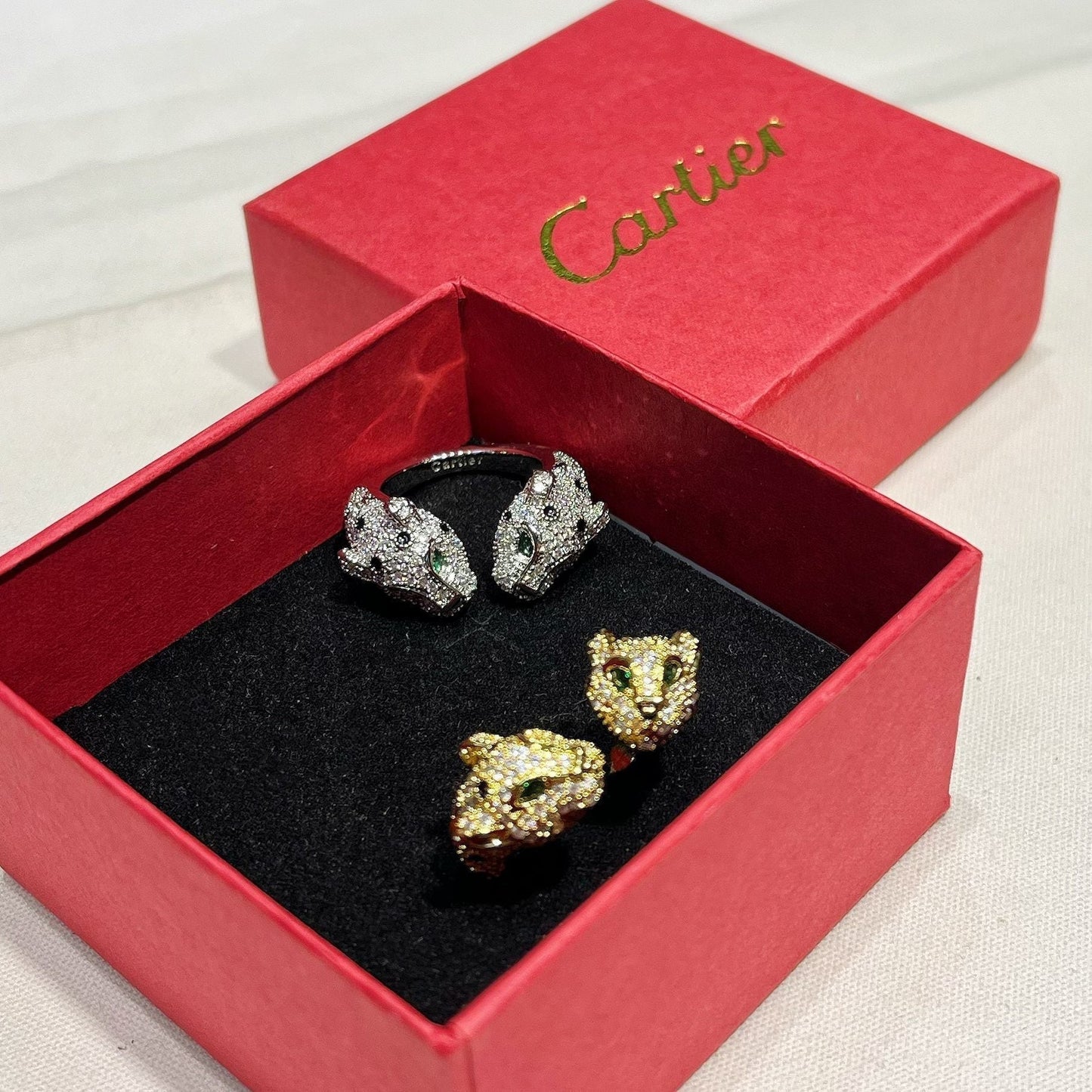 Diamond Leopard Open Rings-s mysite