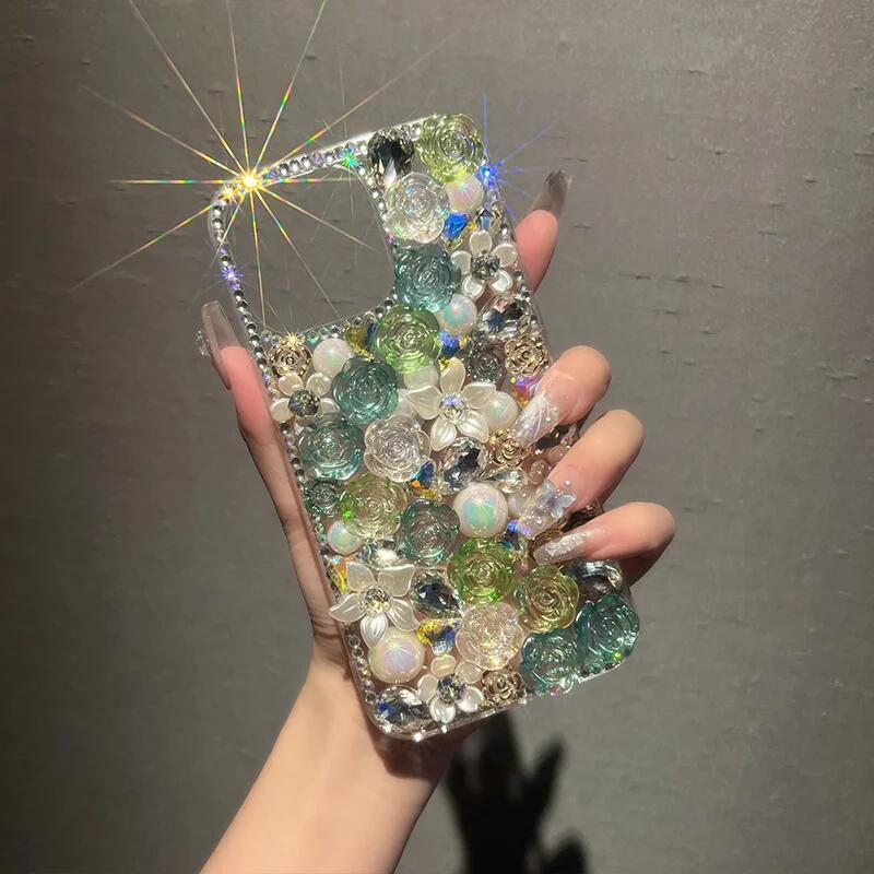 Luxury Rhinestone Diamond Rose iPhone Case mysite