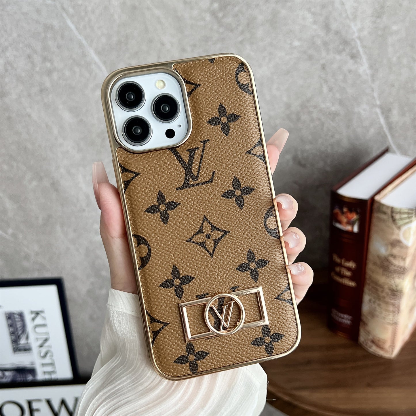 MONOGRAM CANVAS LEATHER PREMIUM ELECTROPLATING FOR IPHONEs mysite