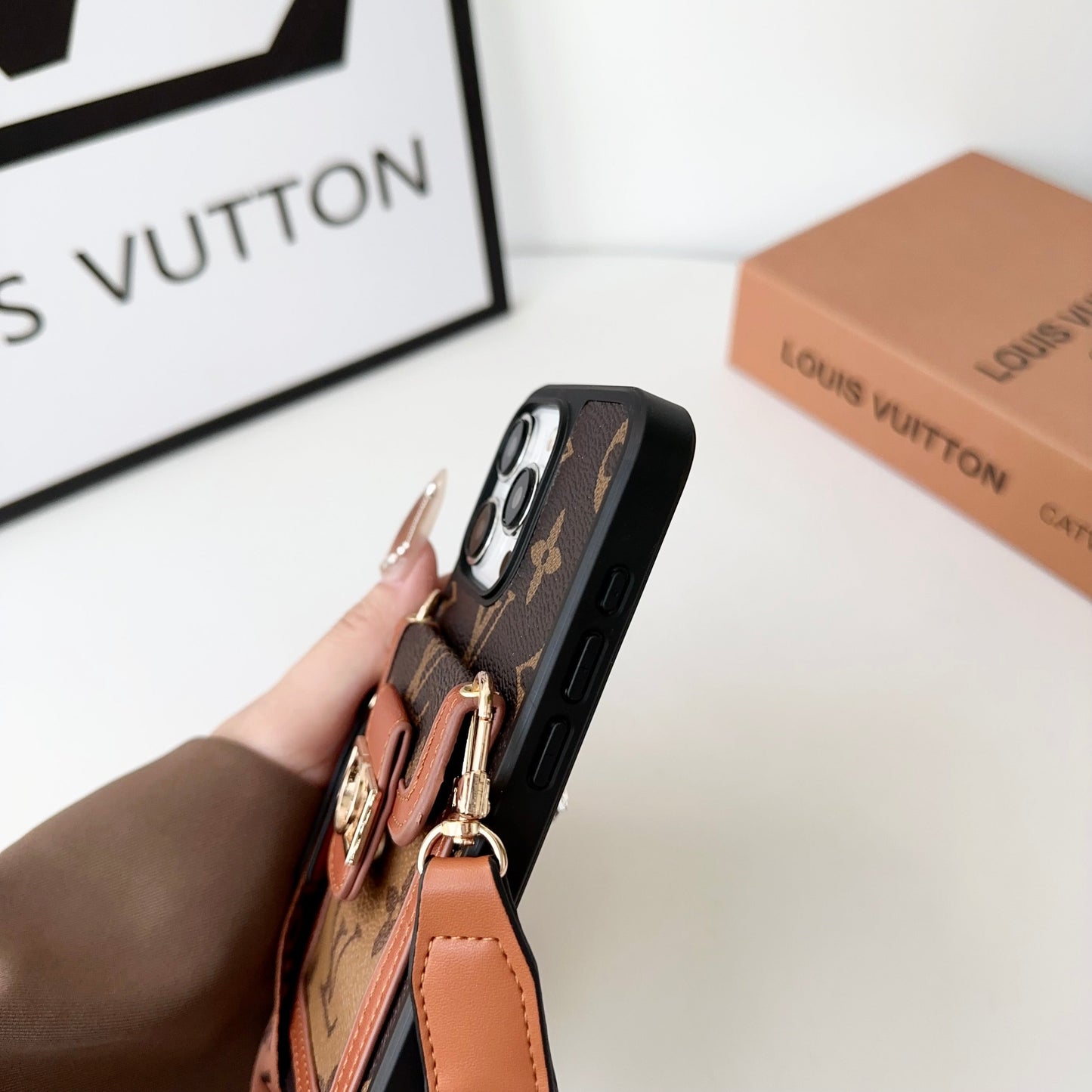 Luxury DAUPHINE LEATHER MONOGRAM CROSSBODY IPHONE CASEs mysite