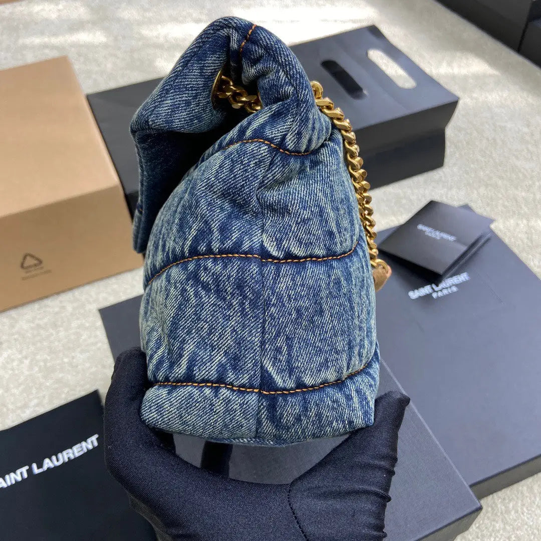 YSL Puffer Denim Bag - 29¡Á17¡Á11cm mysite