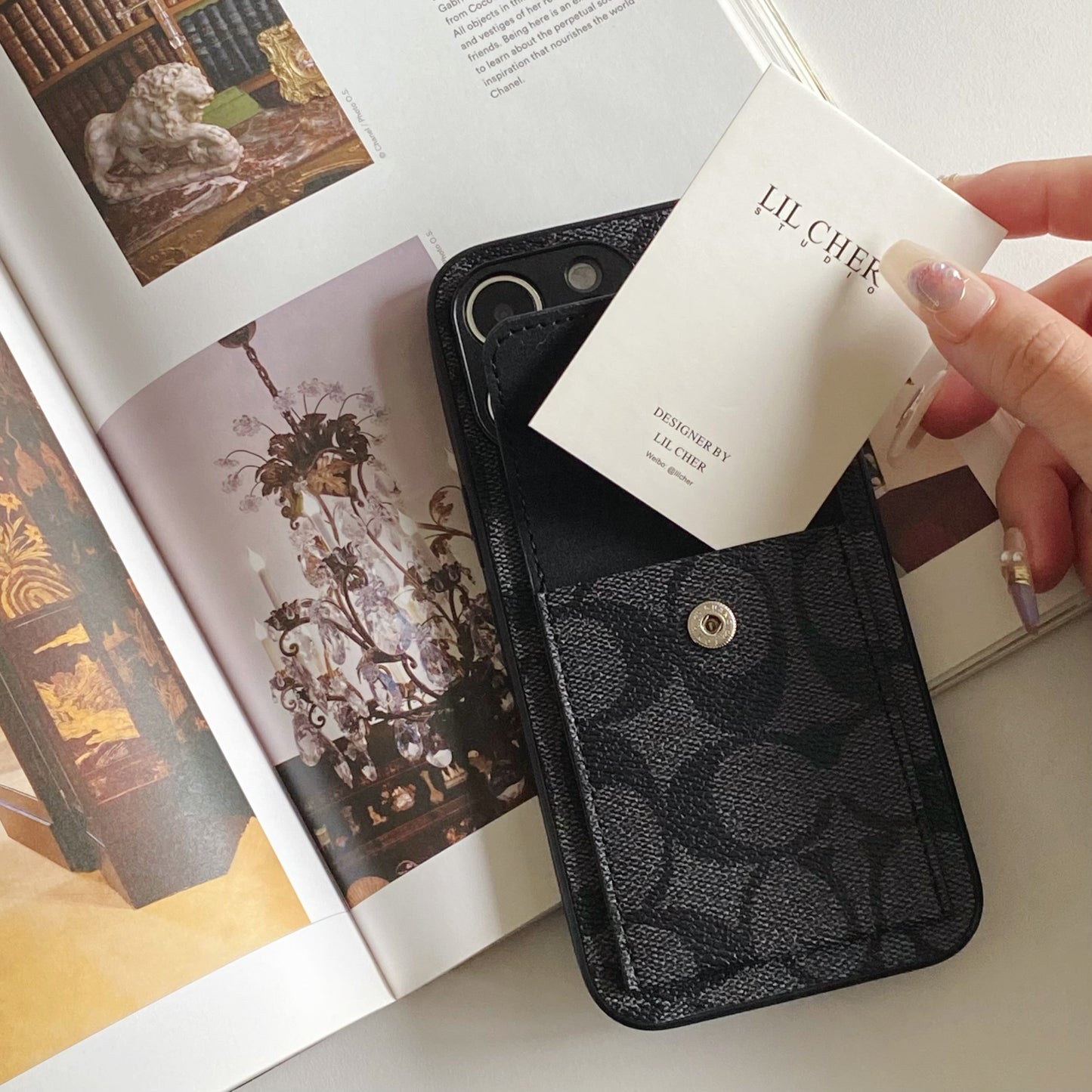 Coach iPhone Case With  Wallet Black-HP2405131 mysite