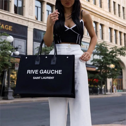 SAINT LAURENT Rive Gauche canvas tote mysite