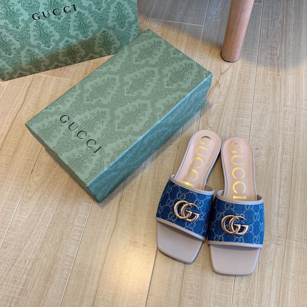 Denim Embos-1s-1ed Flat Slippers-1 mysite