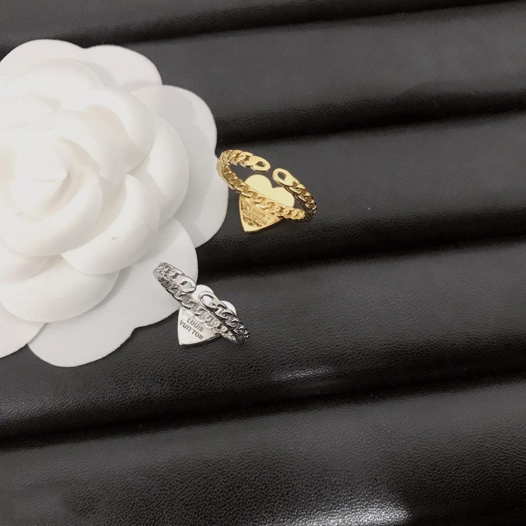 Fashion Diamond Heart Open Rings-s mysite