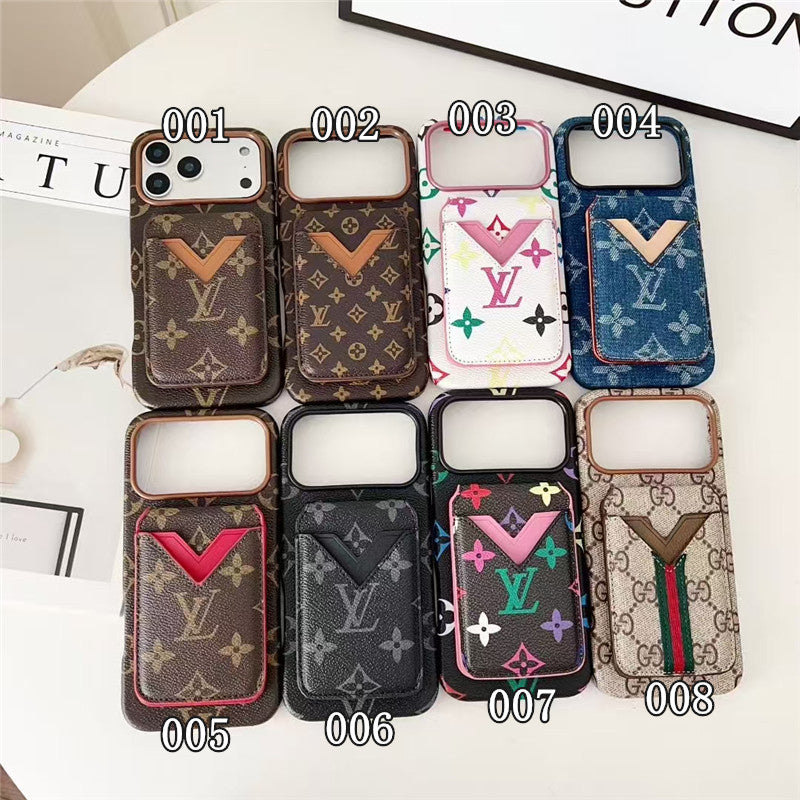 Lv Leather Card Holder Phone Case For iPhone 17 / 16 / 15 / 14/ 13s mysite