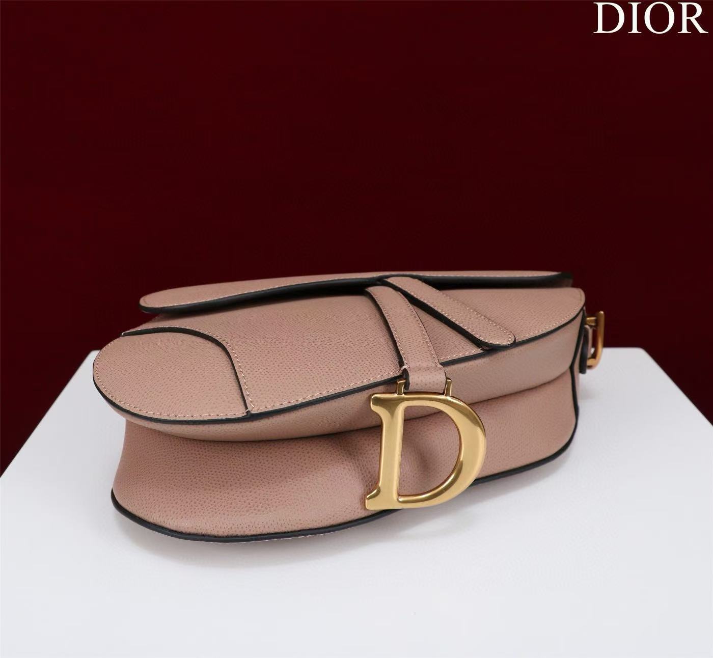 CD Saddle Bag with Strap Blush Pink Grained Calfskin mysite