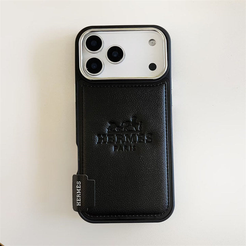 Luxury Hermes Leather Case For iPhone 17 / 16 / 15 / 14s mysite