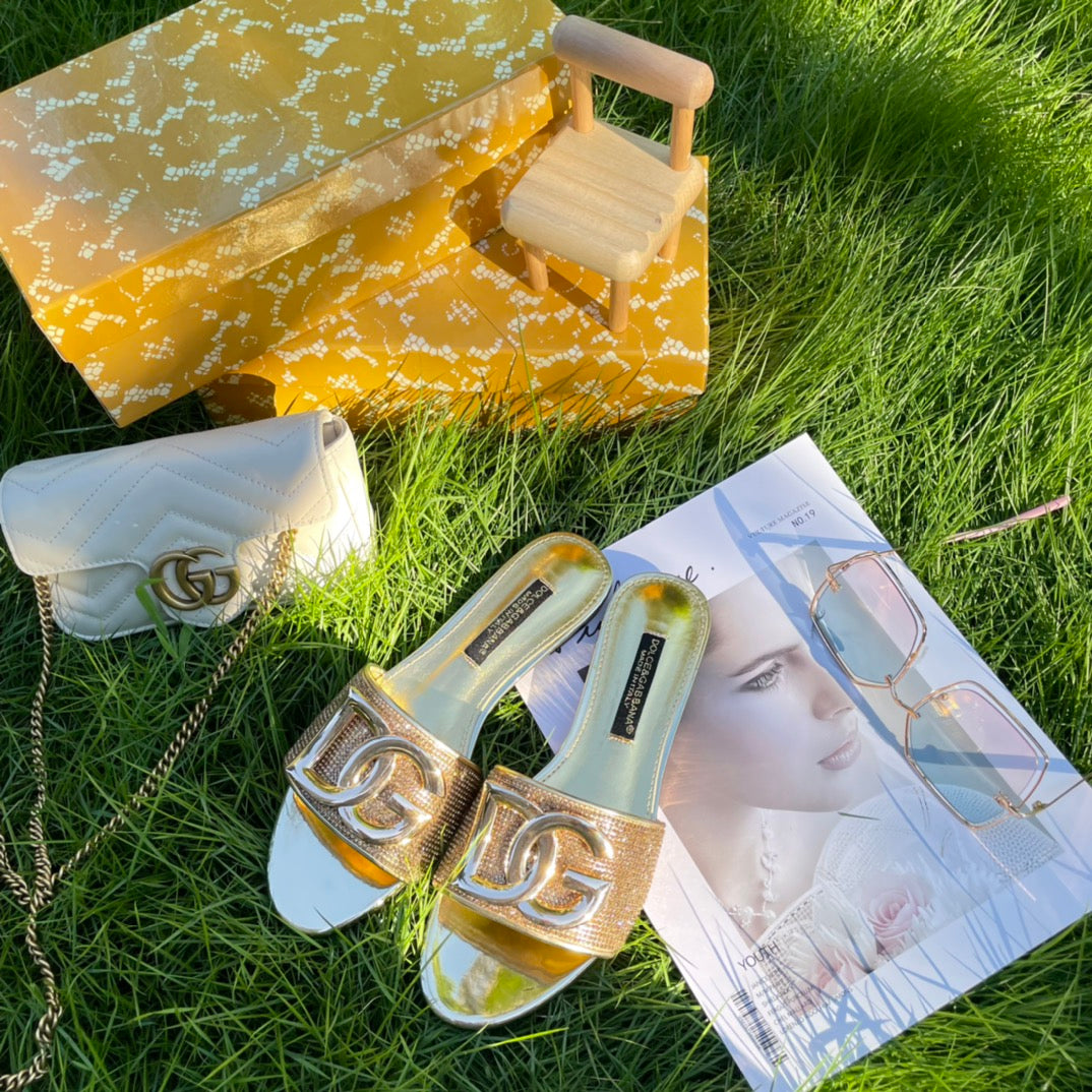 Metal Buckle Rhines-1tone Slippers-1 mysite