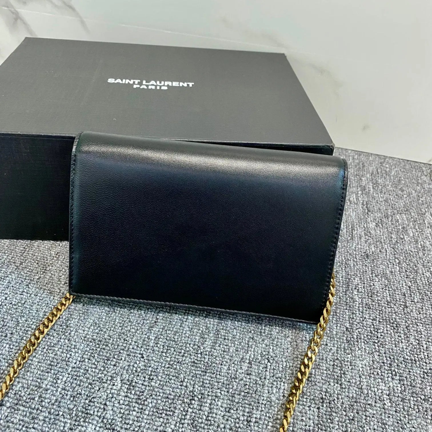 YSL Cassandra Shoulder Black Bag - 19x12.5x3.5cm mysite