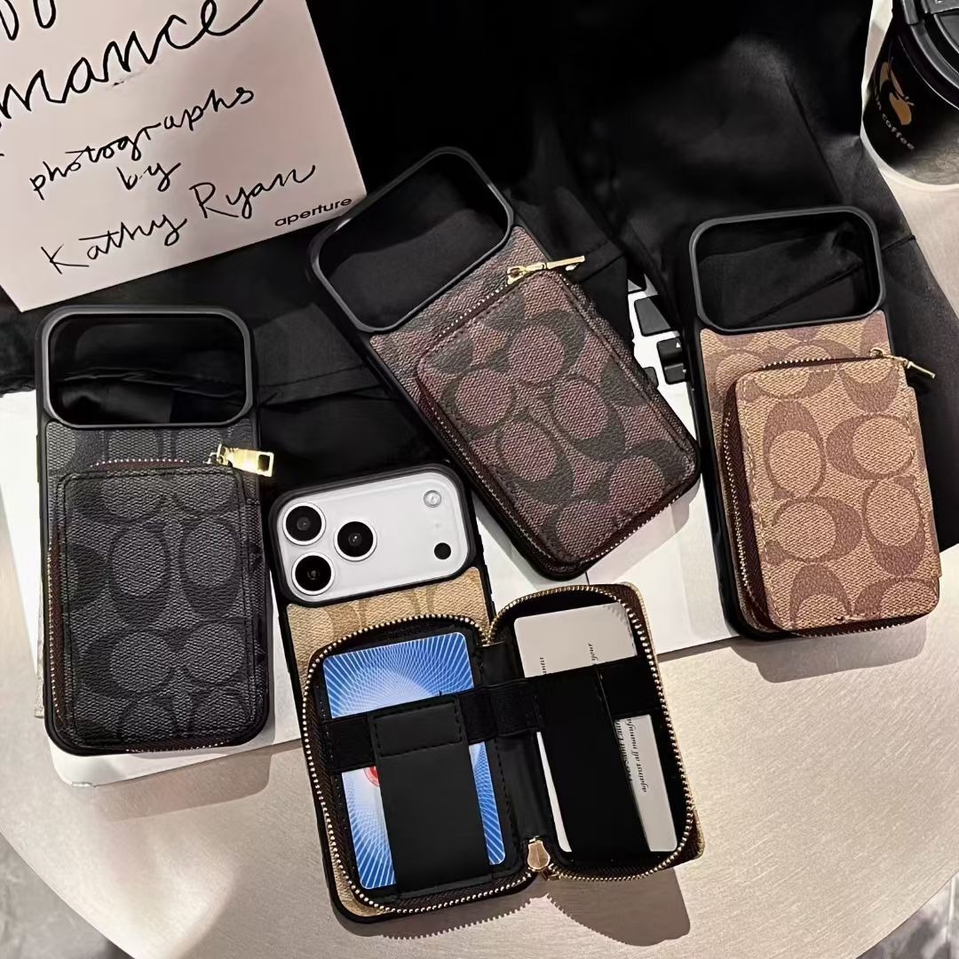 Luxury Leather Case Coach Card Holder For iPhone 17 / 16 / 15 / 14s mysite