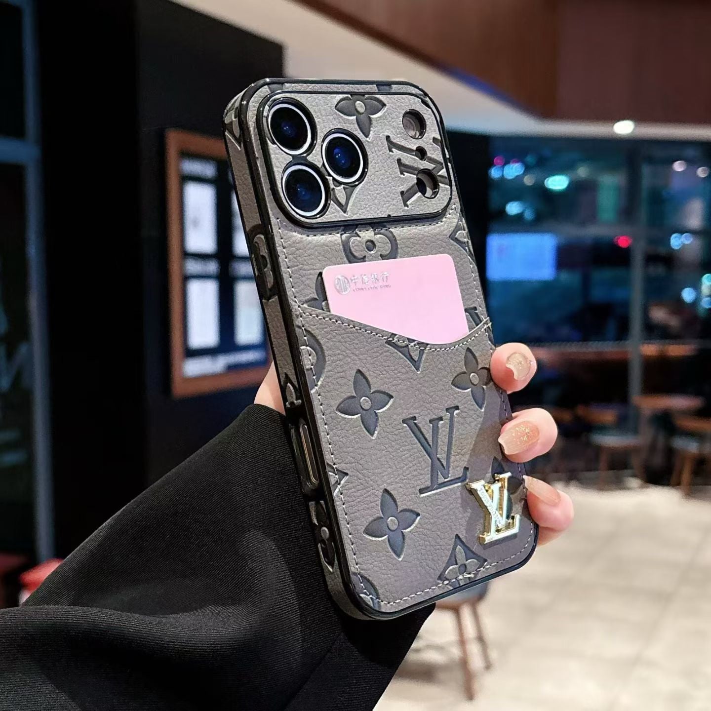 Lv Luxury Phone Case With Card Holder For iPhone 17/ 16 / 15 / 14s mysite
