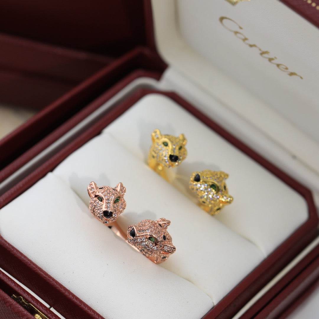 Diamond Leopard Open Rings-s mysite