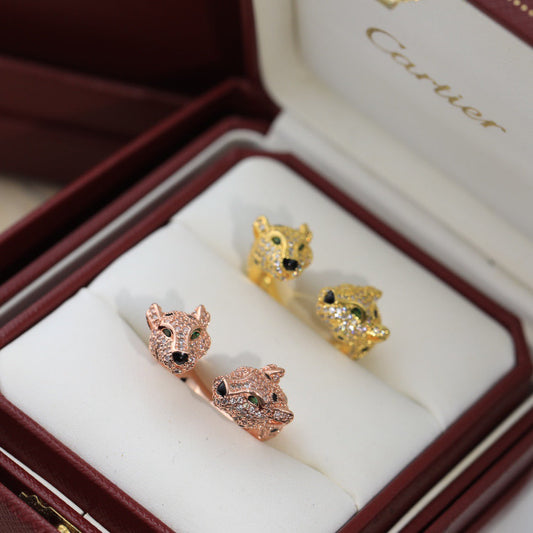 Diamond Leopard Open Rings-s mysite