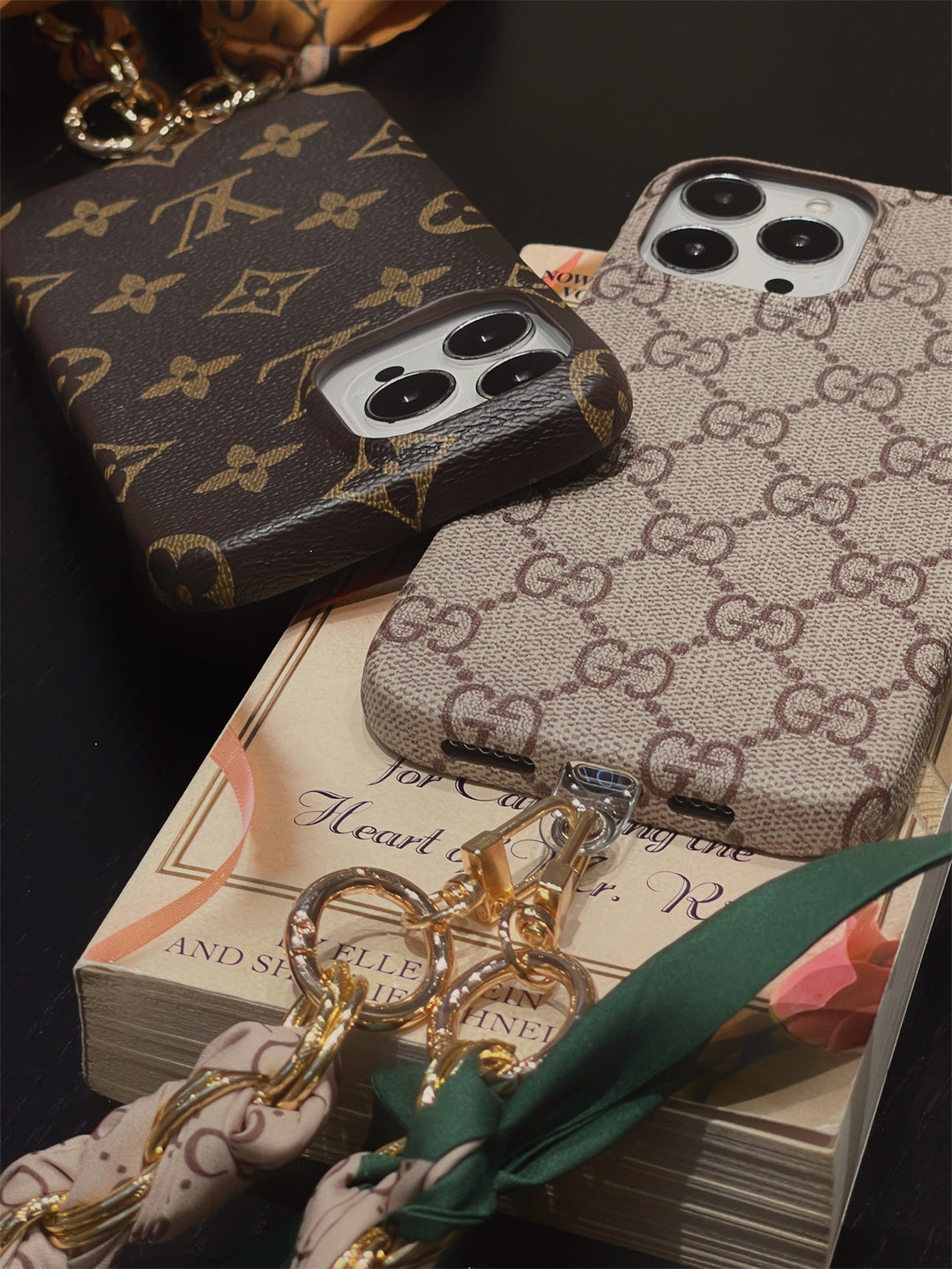 LUXURY CANVAS APPLE IPHONE CASE DETACHABLE SILK SCARF WRISTBANDs mysite