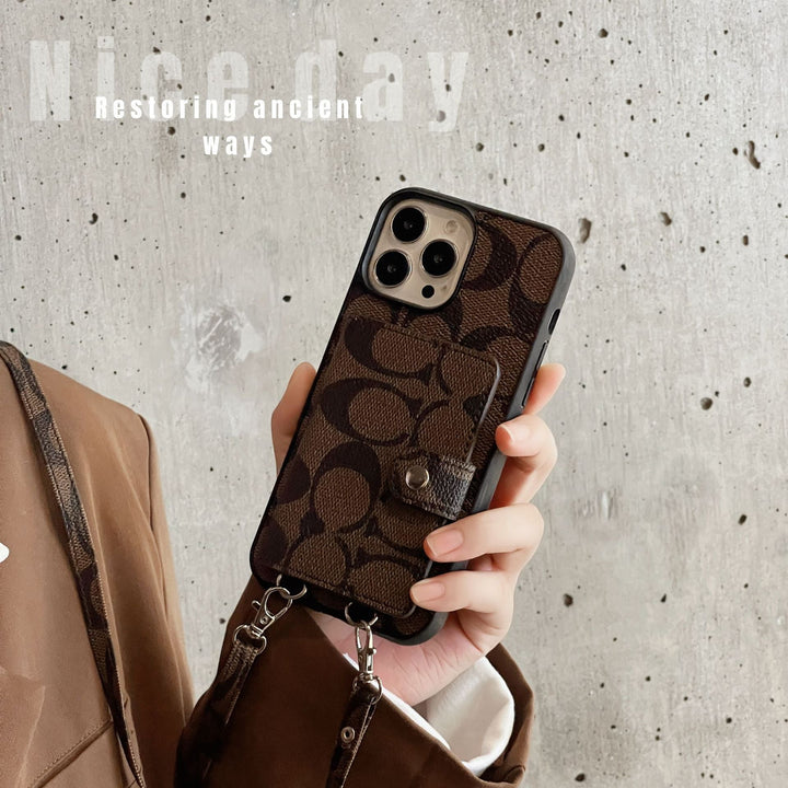 Coach Card Bag Leather Chain iPhone Cases mysite