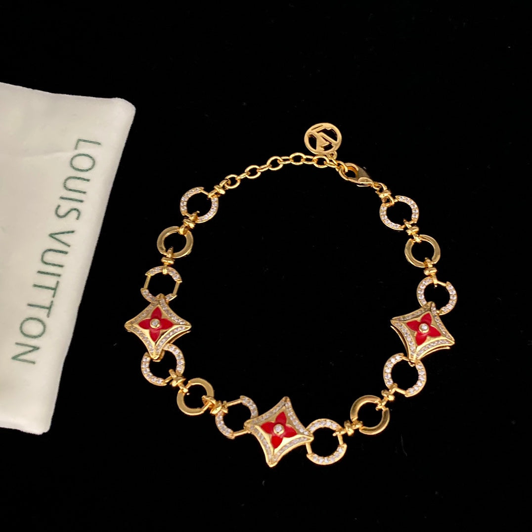 Diamond Red Clover Flower Jewelry Sets-s mysite