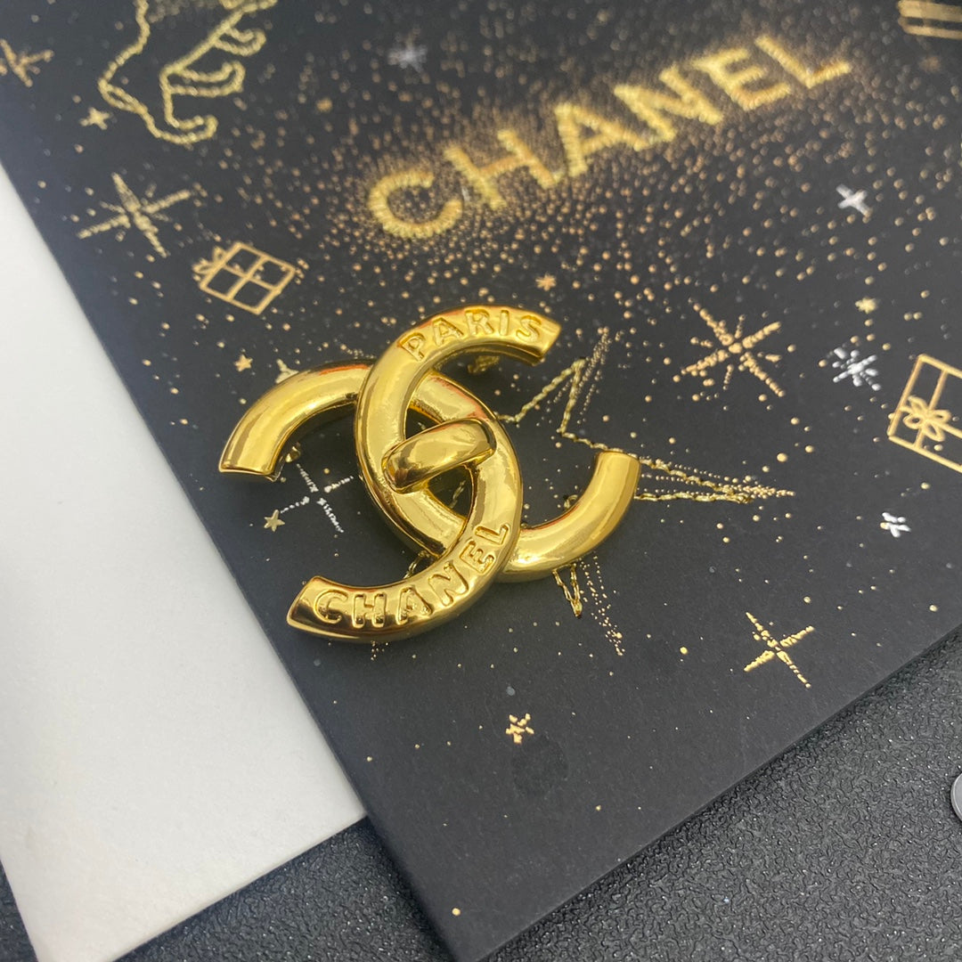 Electroplated Lettering Golden Brooch-1-s mysite