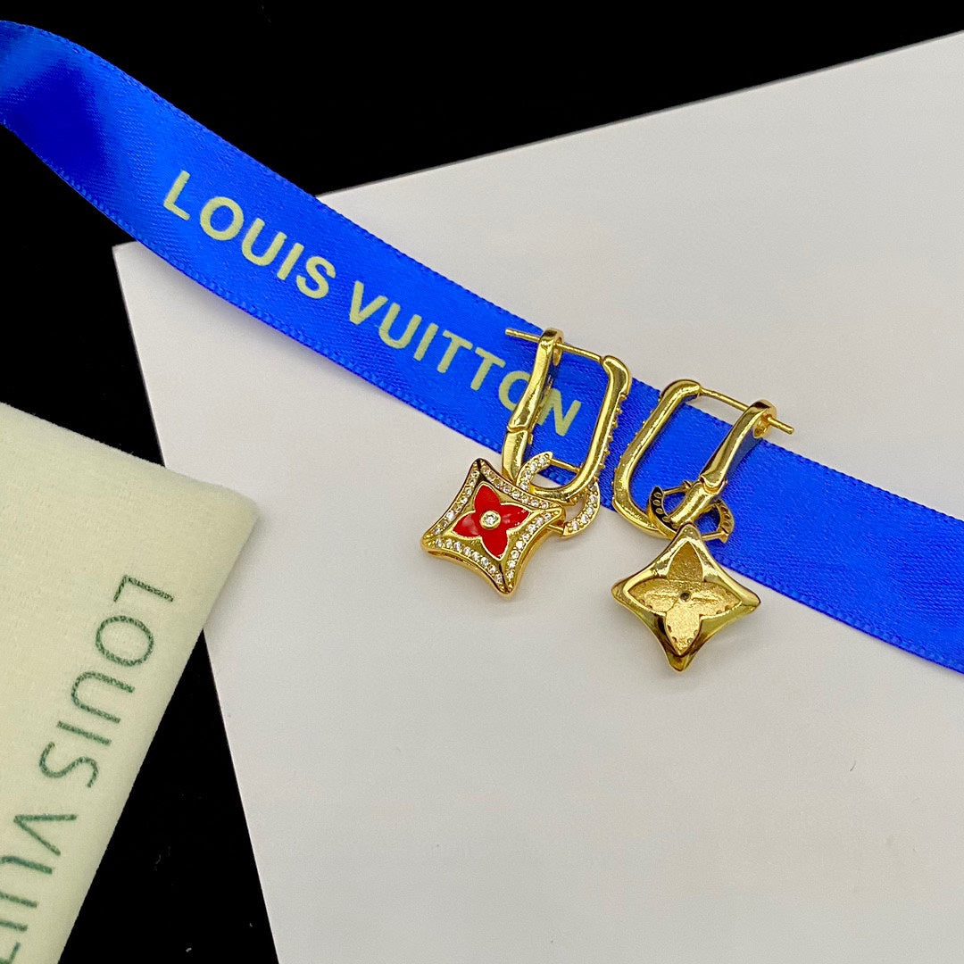 Diamond Red Clover Flower Jewelry Sets-s mysite