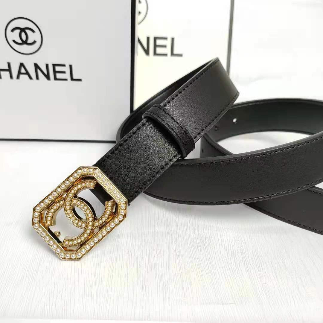 2 Colors Fashion pearl square buckle leather belts mysite