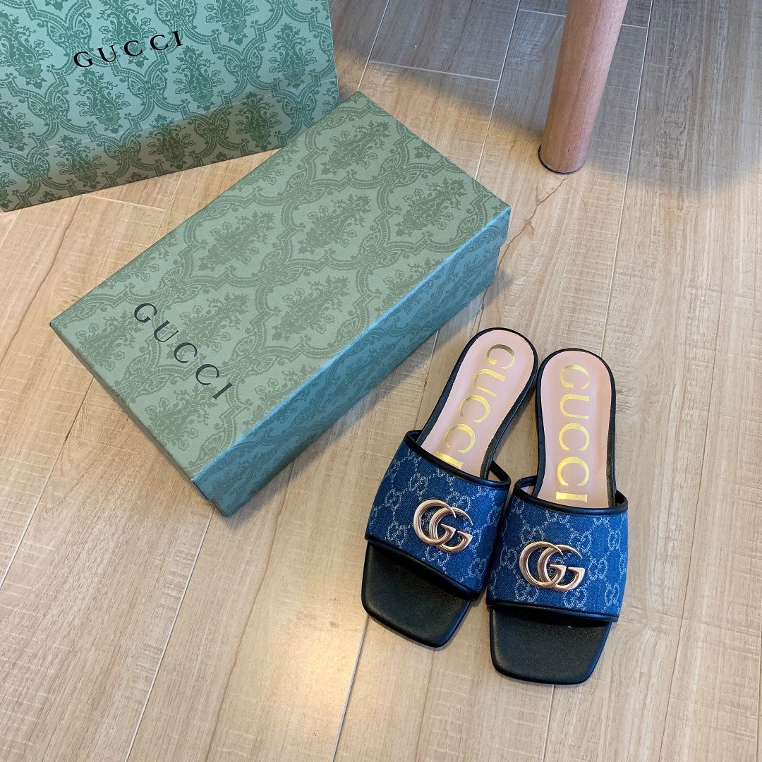 Denim Embos-1s-1ed Flat Slippers-1 mysite