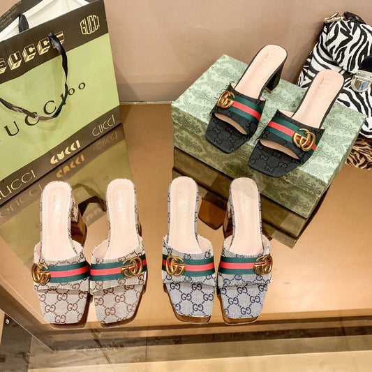 Vintage Embos-1s-1ed Block Heel Sandals-1 mysite