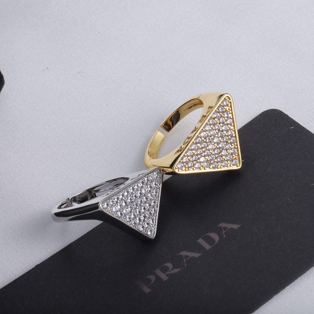 Fashion Diamond Triangle Open Rings-s mysite
