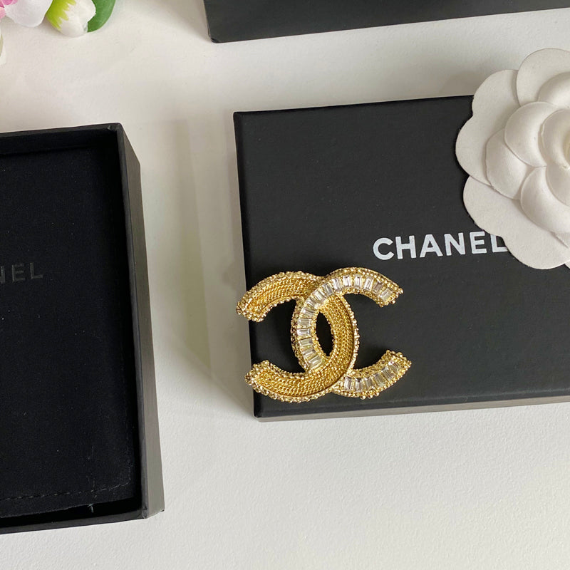 Glittering Gold Crystal Brooch-1-s mysite