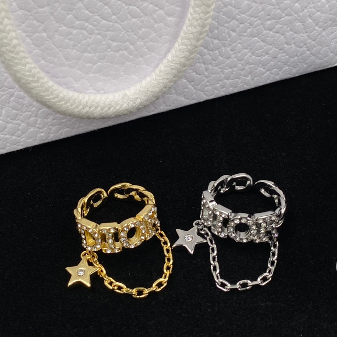 Personalised Star Chain Open Rings-s mysite