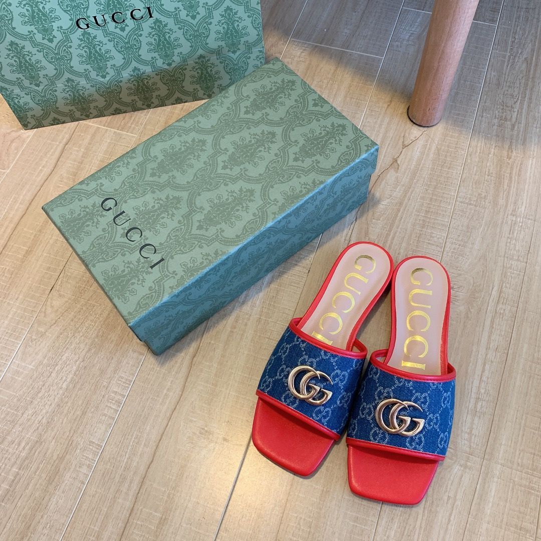 Denim Embos-1s-1ed Flat Slippers-1 mysite