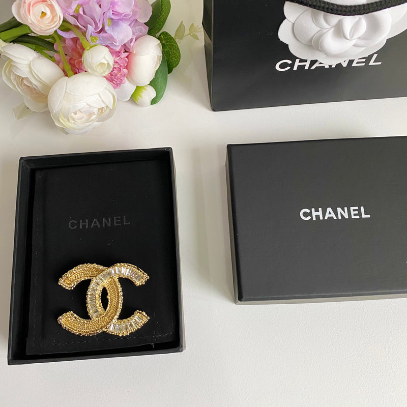 Glittering Gold Crystal Brooch-1-s mysite