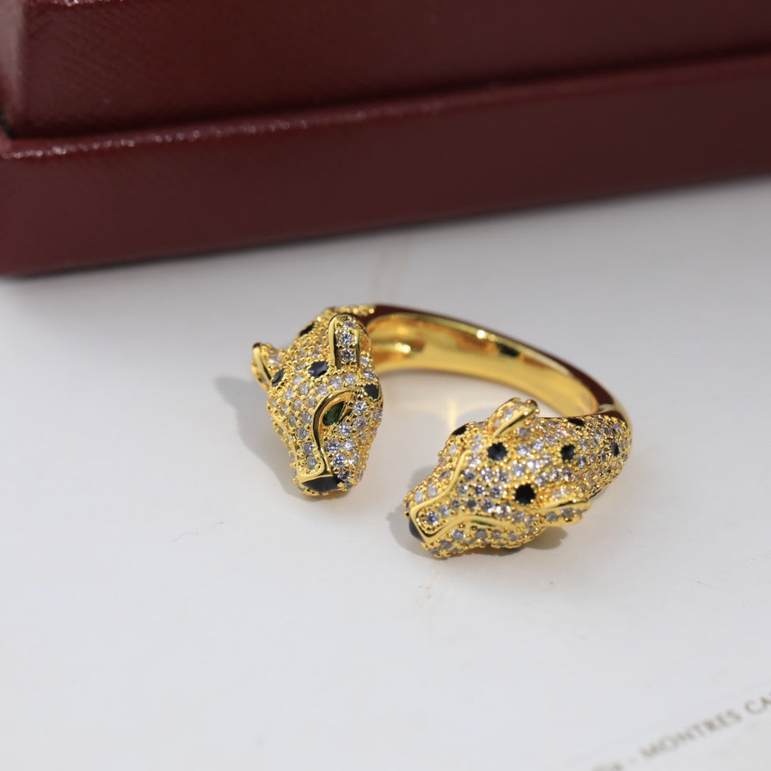 Diamond Leopard Open Rings-s mysite