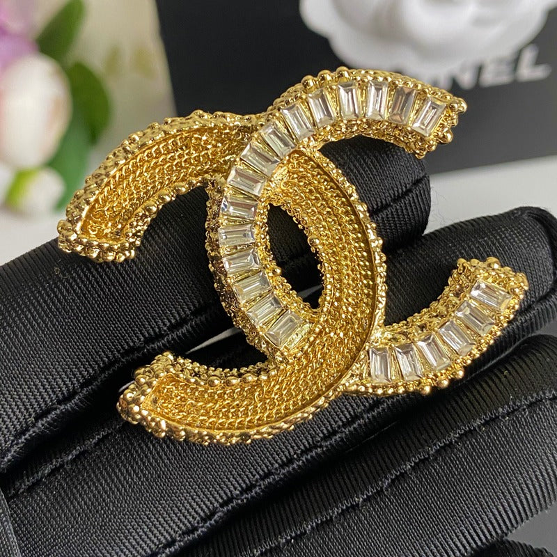 Glittering Gold Crystal Brooch-1-s mysite