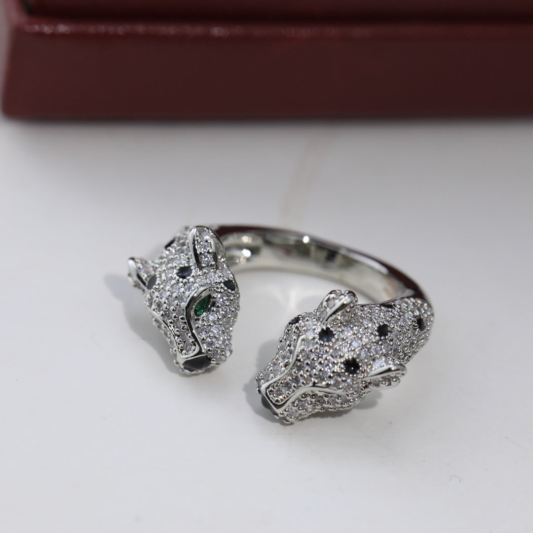 Diamond Leopard Open Rings-s mysite