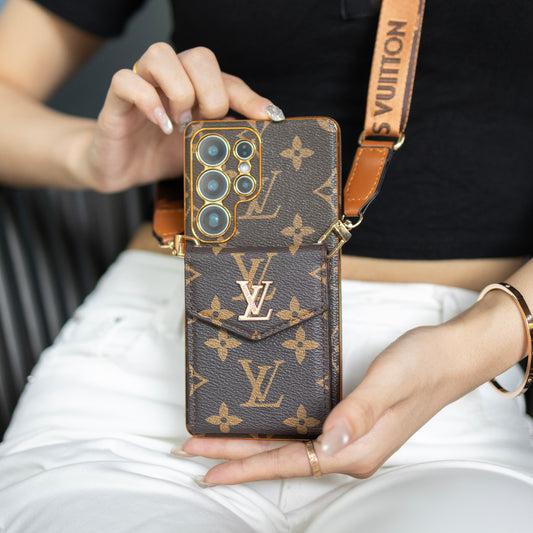 Lou Classic Leather Samsung Case With Card Wallet And Straps mysite